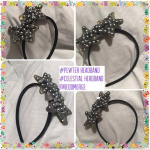 Pearl and Lucite💥Star headband  💥New 💥Pewter